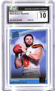 2018 Donruss Baker Mayfield Rated Rookie RC #303 CGC 10 Browns