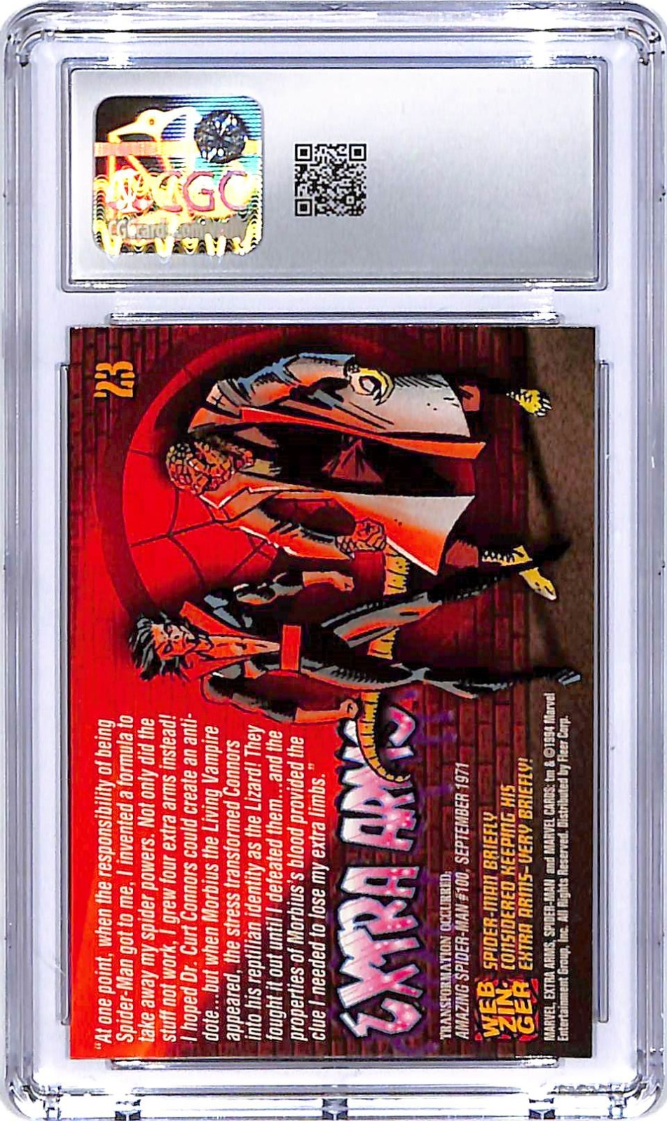 1994 Fleer Amazing Spider-Man 1st Edition Extra Arms #23 CGC 10