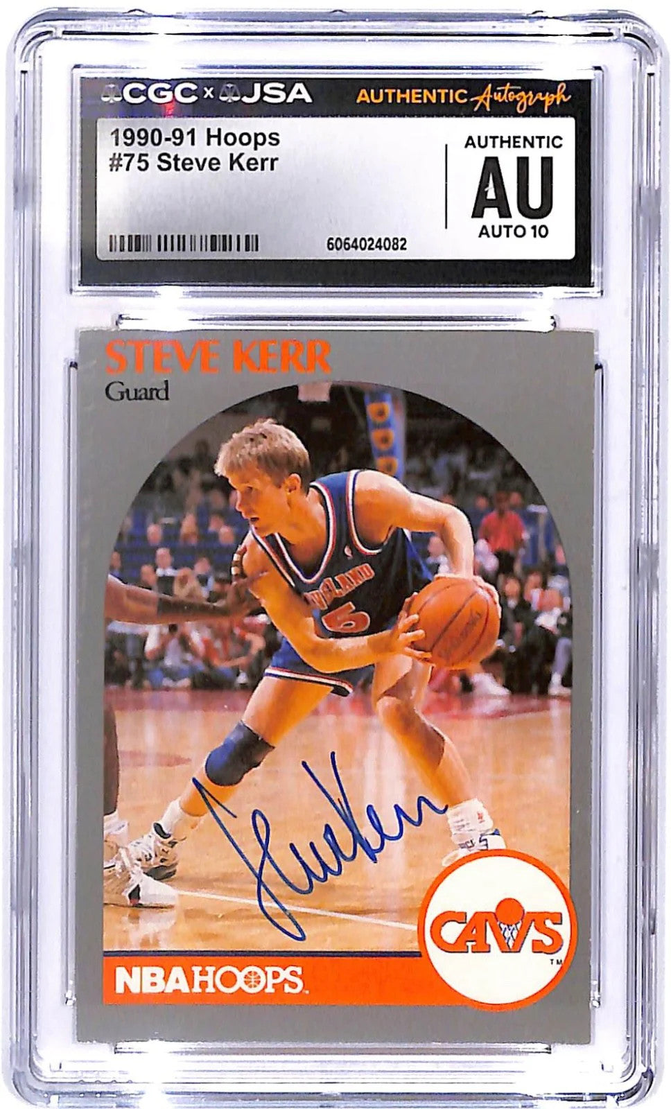 1990-91 Steve Kerr NBA Hoops Auto #75 CGC - JSA Authentic Auto 10
