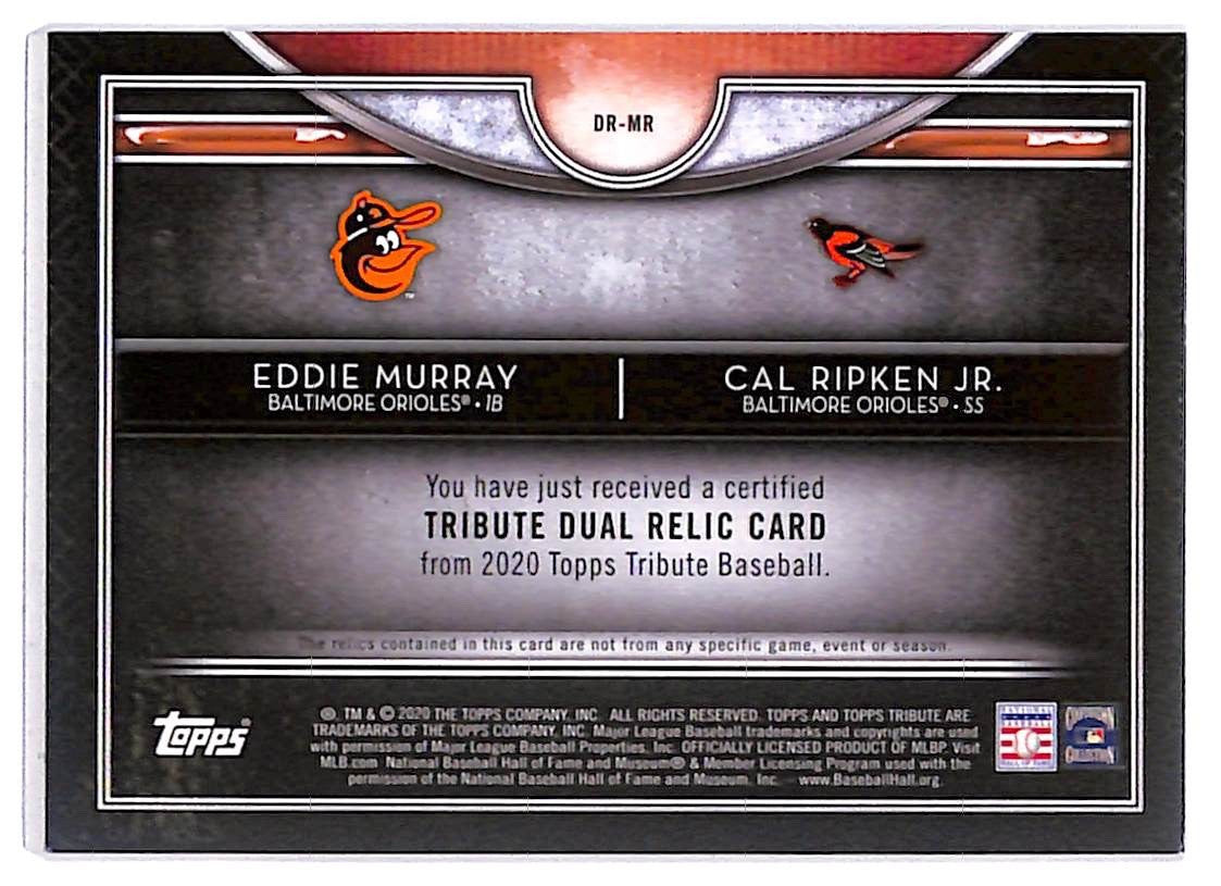 2020 Eddie Murray and Cal Ripken Topps Tribute Dual Relic DR-MR #83/99