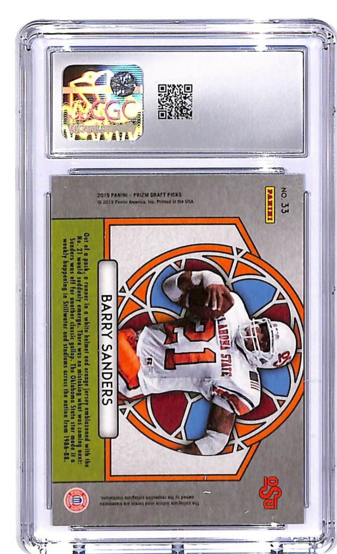 2019 Prizm Draft Picks Barry Sanders Stained Glass #33 CGC 9.5 Oklahoma State