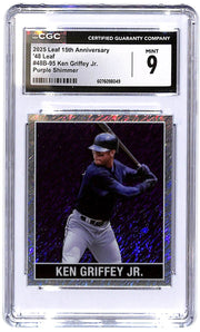 2025 Ken Griffey Jr. Leaf 15th Anniversary '48 Purple Shimmer #48B-95 CGC Mint 9
