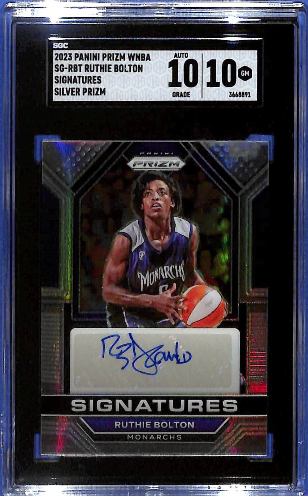 2023 Panini Prizm WNBA Signatures Ruthie Bolton #SG-RBT Silver Prizm (AU) SCG 10