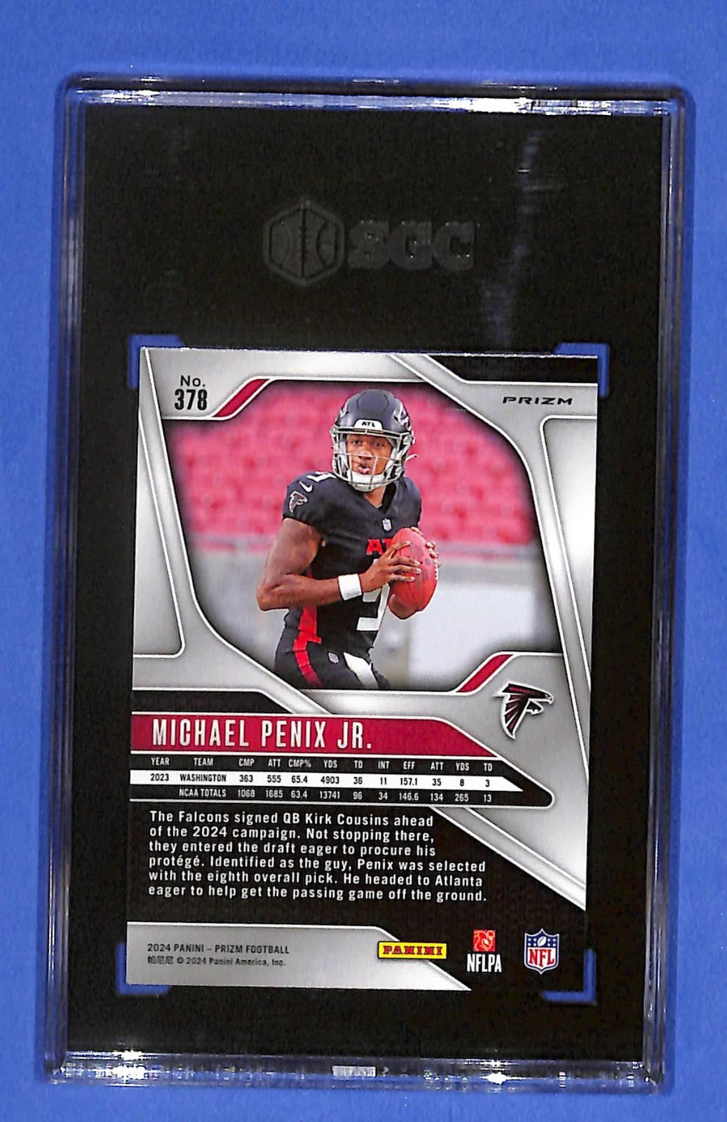 2024 Panini Prizm - Rookies Michael Penix Jr. #378 Lazer Prizm (RC) SGC 10 GM