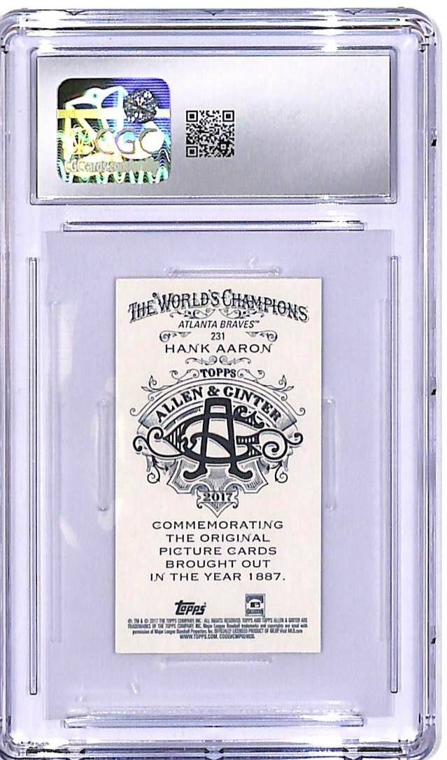 2017 Topps Allen and Ginter Hank Aaron Mini A&G Back CGC 9 Braves