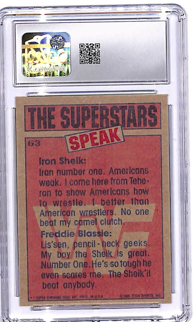 1985 Topps WWF Iron Sheik Freddie Blassie #63 CGC 9