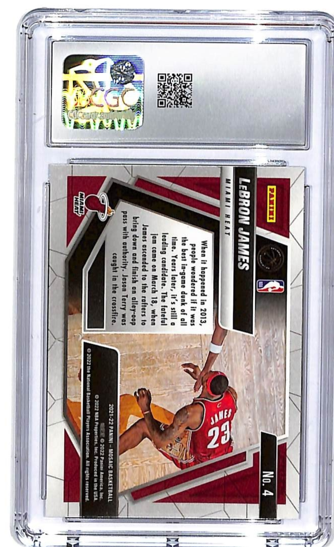 2021-22 Mosaic LeBron James Moments In Time Mosaic #4 CGC 10 Heat