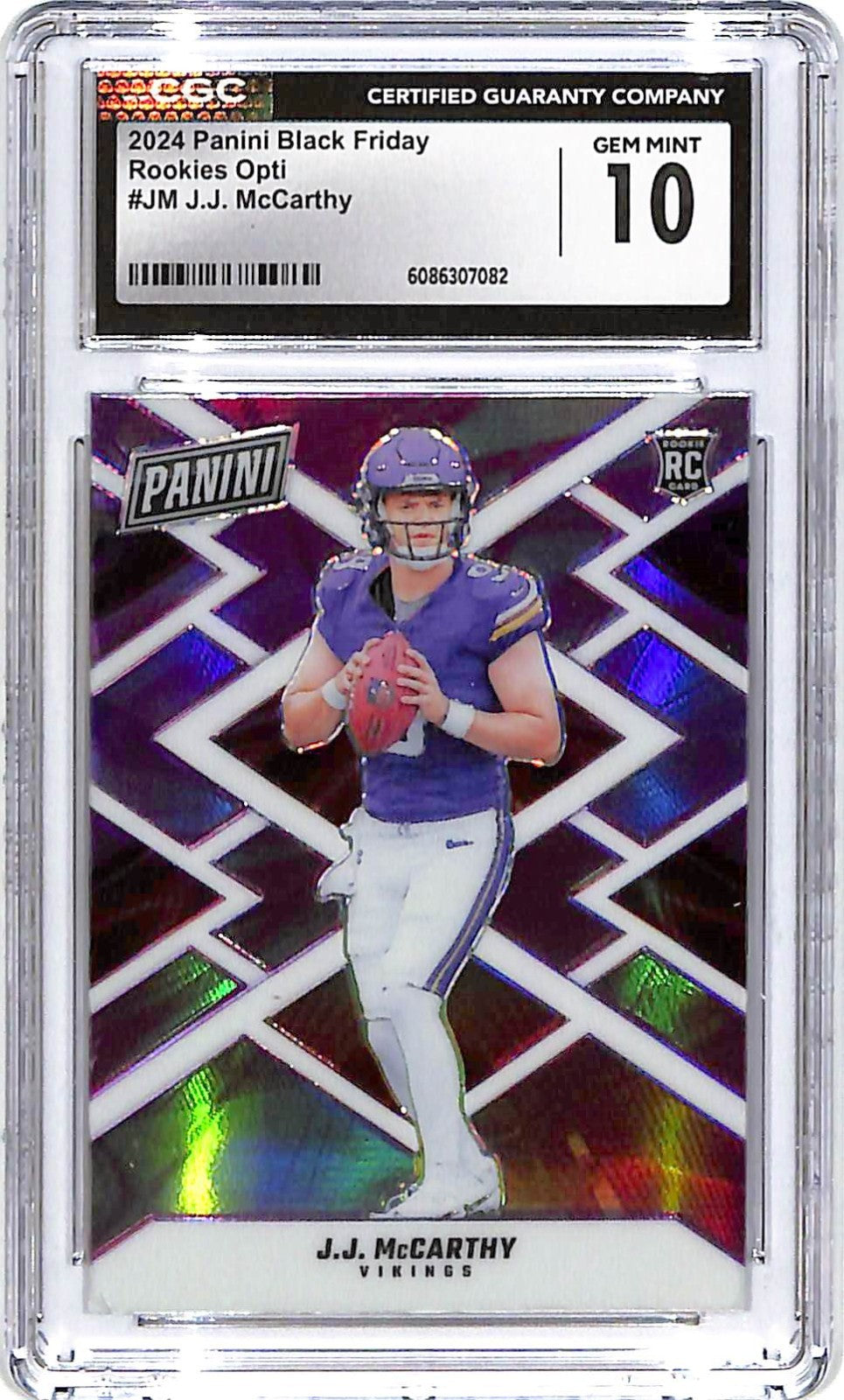 2024 Panini Black Friday JJ McCarthy Rookies Opti RC /199 CGC 10 Vikings