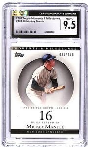 2007 Topps Moments and Milestones Mickey Mantle #164-16 /150 CGC 9.5 Yankees