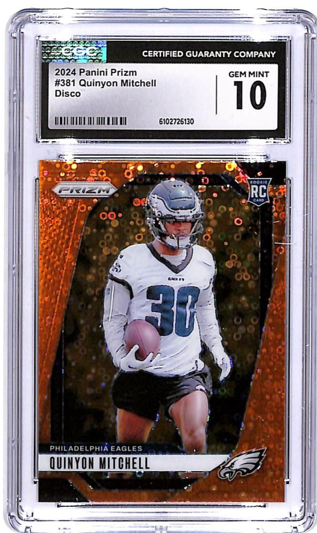2024 Prizm Quinyon Mitchell Rookie RC Disco #381 CGC 10 Eagles