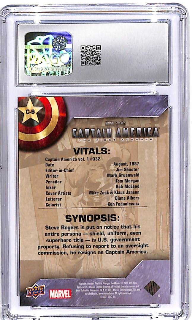 2011 Upper Deck Captain America The First Avenger Vol 1 Comic Covers #C-9 CGC 10