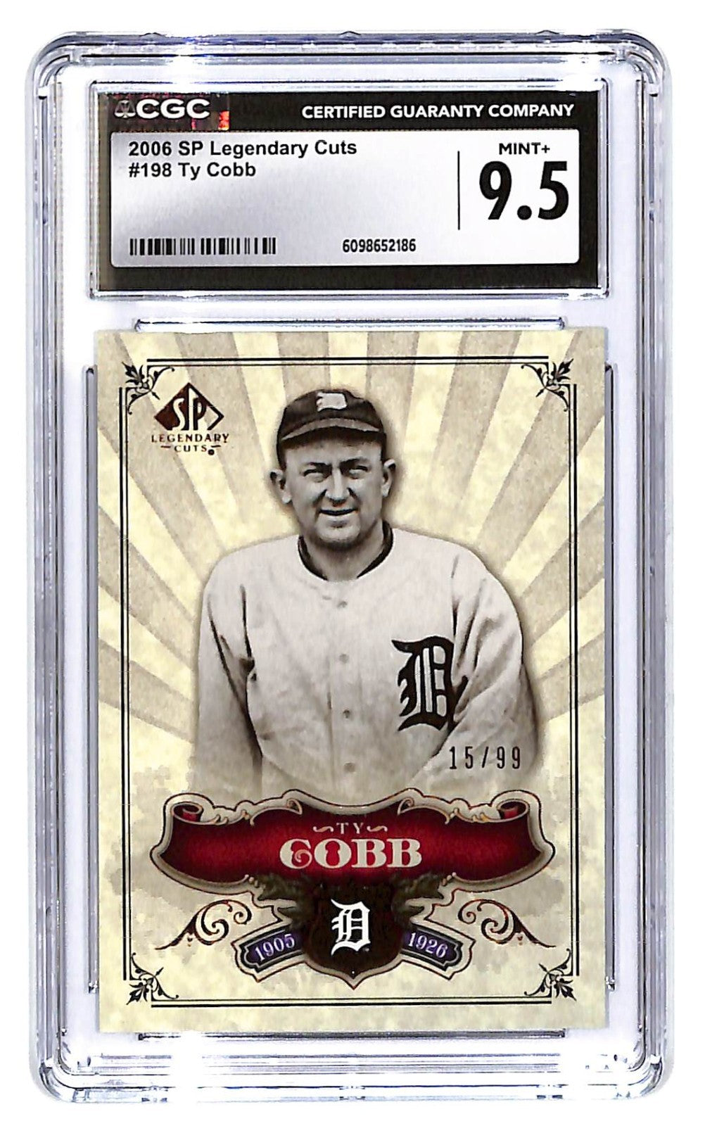 2006 Ty Cobb SP Legendary Cuts - #15/99 CGC Mint Plus 9.5