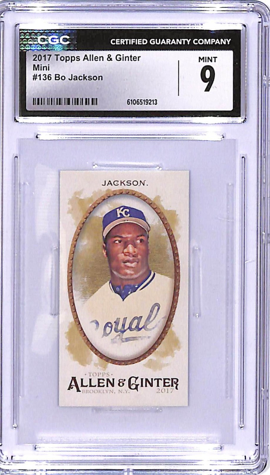 2017 Topps Allen and Ginter Bo Jackson Mini A&G Back #136 CGC 9 Royals