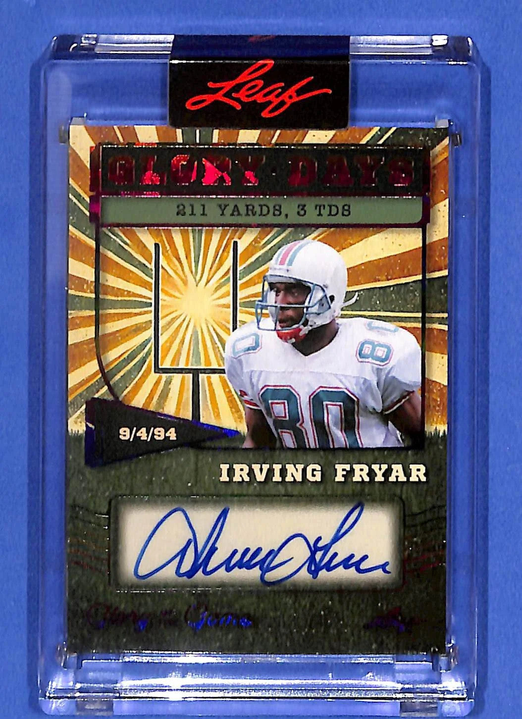 2025 Leaf Glory of the Game Irving Fryar Autograph Glory Days #3/12 9/4/94