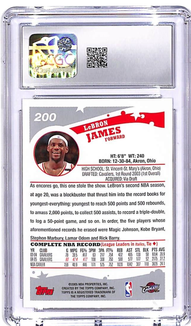 2005-06 Topps LeBron James #200 CGC 9.5 Cavaliers
