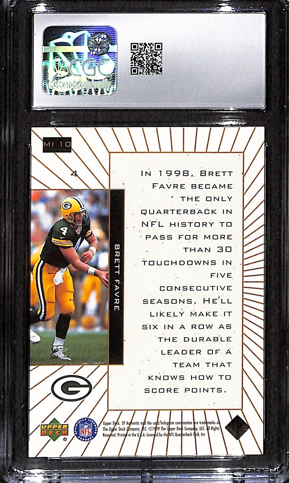 1999 SP Authentic - Maximum Impact Brett Favre #MI10 CGC 9.5