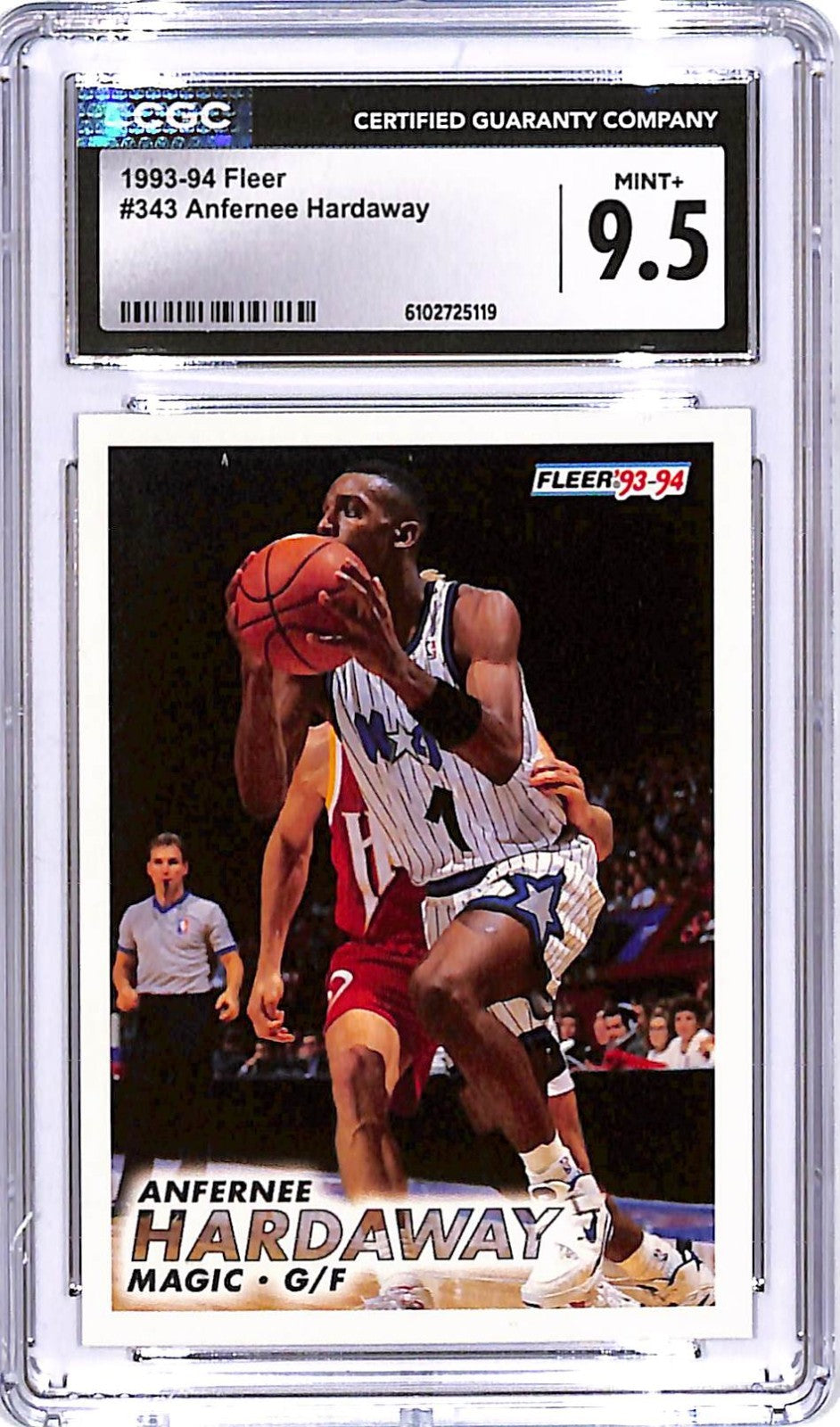 1993-94 Fleer Anfernee Hardaway Rookie RC #343 CGC 9.5 Magic