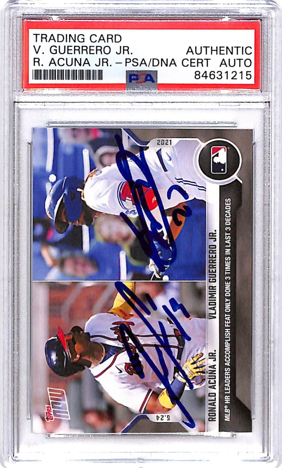 2021 Topps Now Ronald Acuna Jr Vladimir Guerrero Jr Auto Autograph PSA DNA