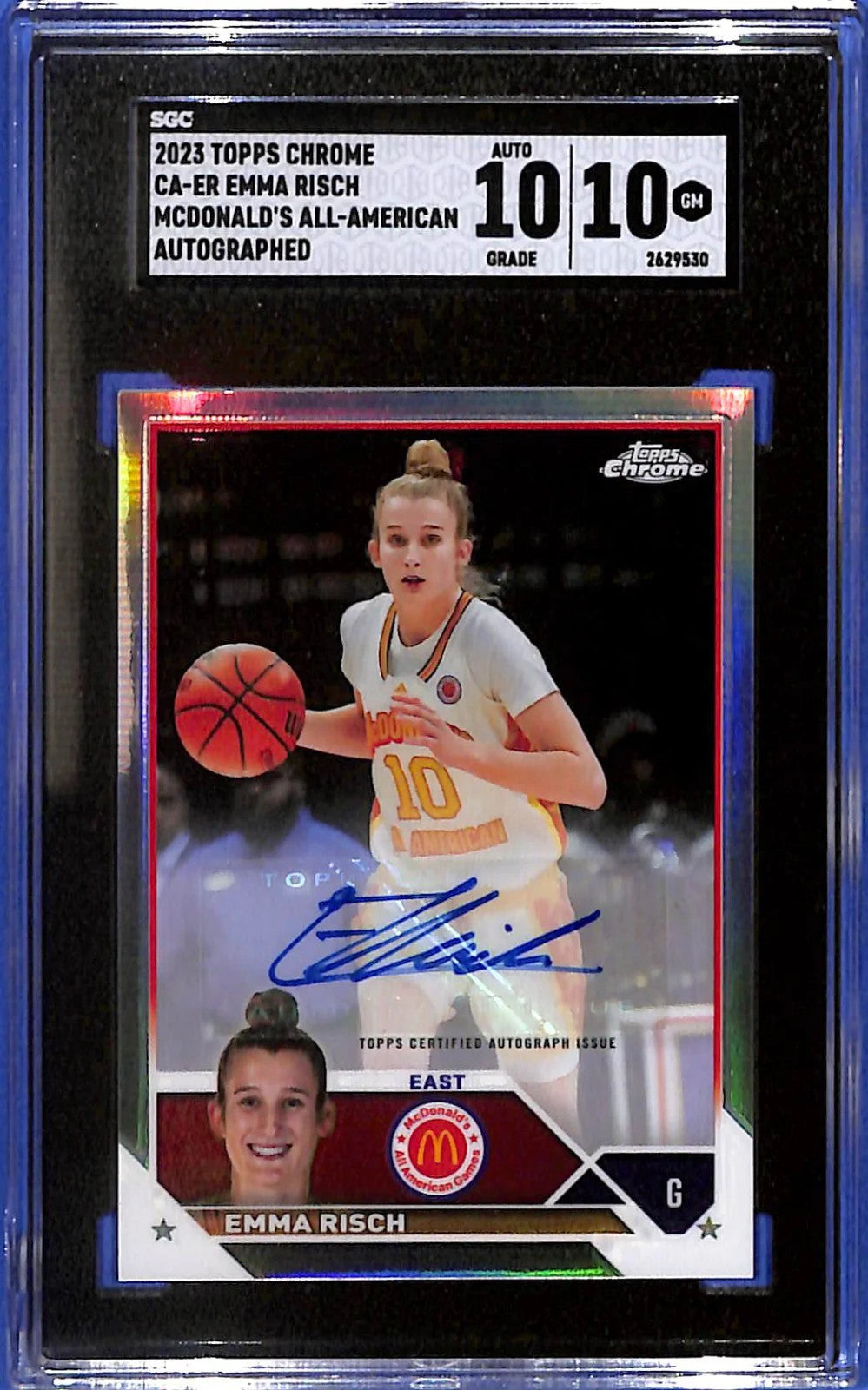 2023 Topps Chrome McDonald's A.A. Chrome Autographs Emma Risch #CA-ER SGC 10/10