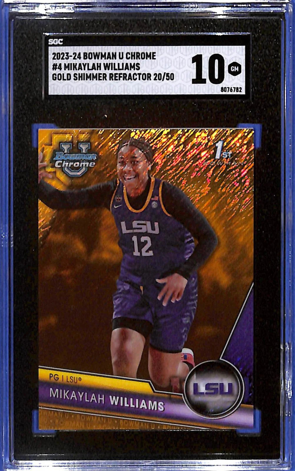 2023-24 Bowman U Chrome Mikaylah Williams Gold Shimmer Refractor /50 (RC) SGC 10
