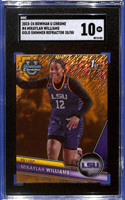 2023-24 Bowman U Chrome Mikaylah Williams Gold Shimmer Refractor /50 (RC) SGC 10