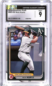 2024 Bowman Draft Nick Kurtz Rookie RC CGC 9 Athletics