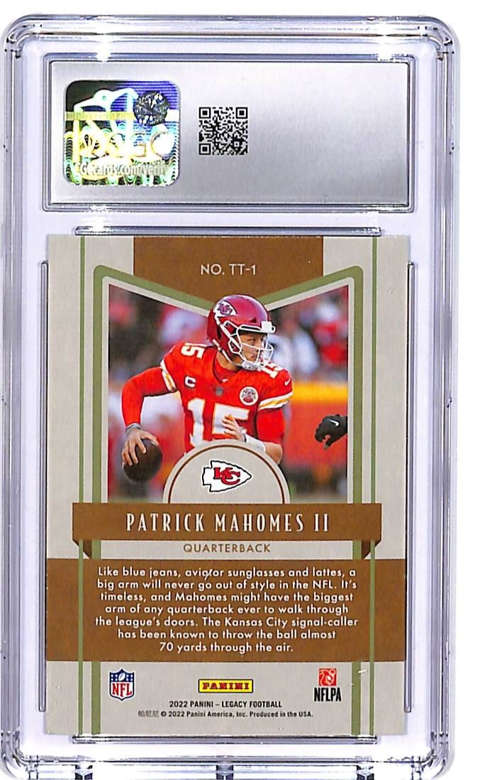 2022 Legacy Patrick Mahomes Timeless Talents #1 CGC 10 Chiefs