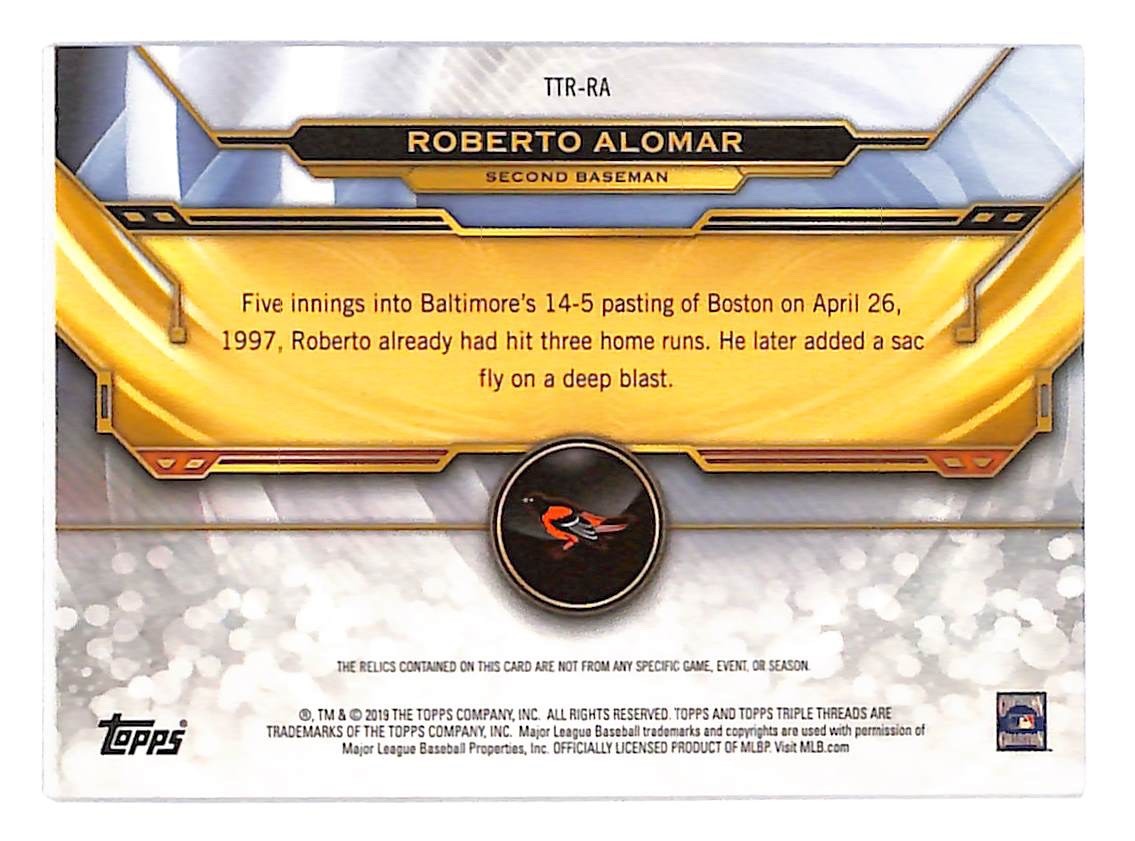 2019 Roberto Alomar Topps Triple Threads Relic Emerald - TTR-RA #5/18