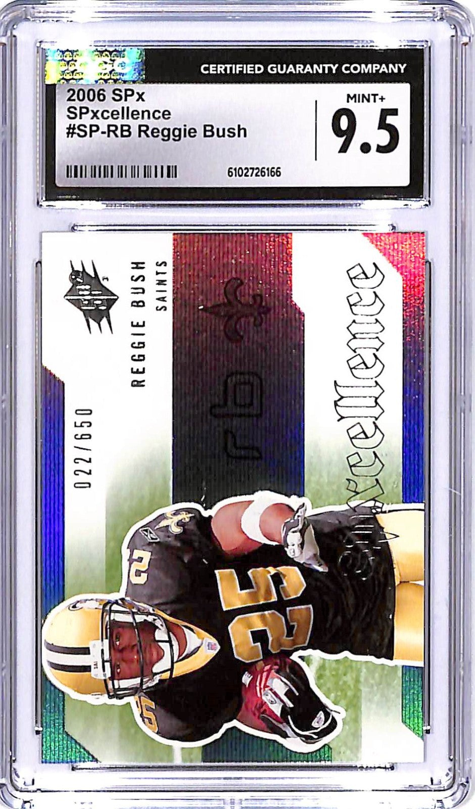 2006 SPx Reggie Bush SPxcellence Rookie RC /650 CGC 9.5 Saints
