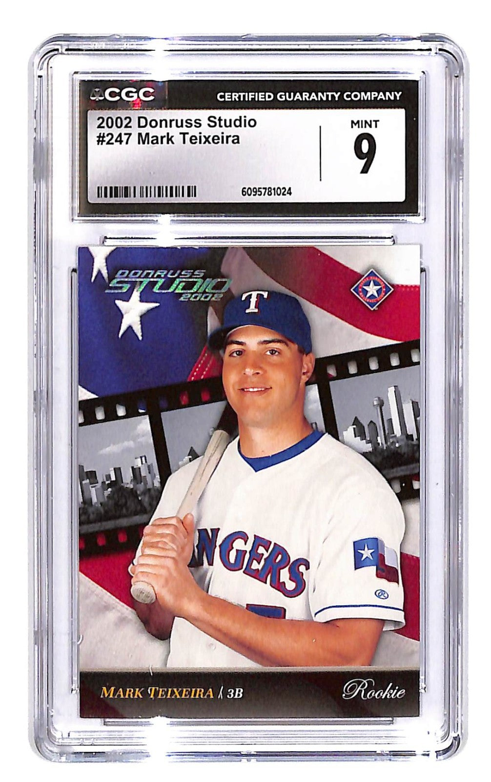 2002 Mark Teixeira Donruss Studio - Rookie  #201 /1500 CGC Mint 9