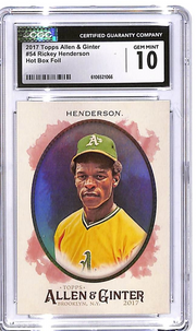 2017 Topps Allen and Ginter Rickey Henderson Hot Box Foil #54 CGC 10 Athletics