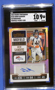 2023 Contenders Drew Sanders Auto Autograph Rookie RC Midfield Ticket SGC 9 /50