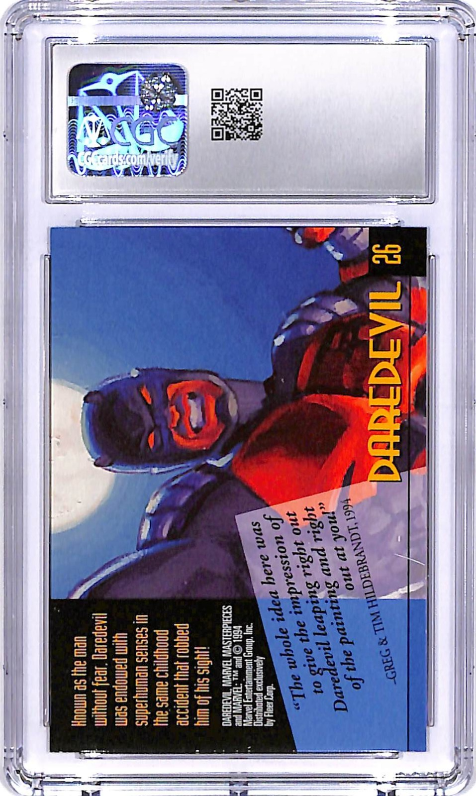 1994 Fleer Marvel Masterpieces Daredevil #26 CGC 9.5