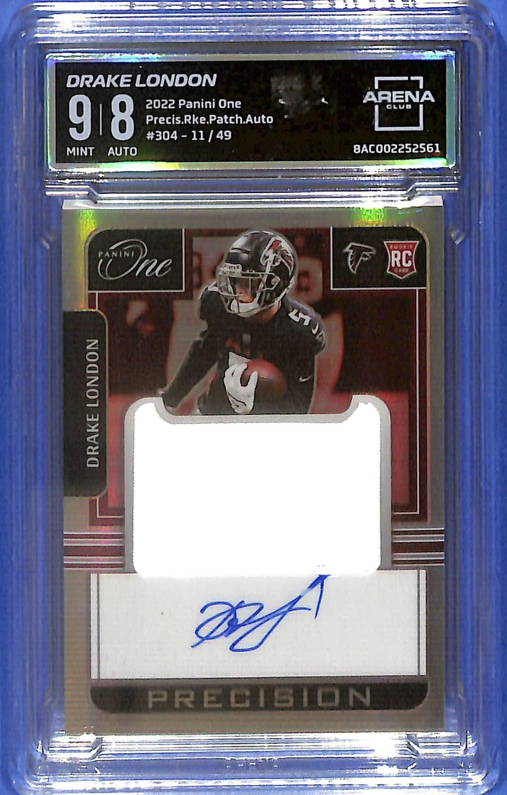 2022 Panini One Drake London Auto Autograph Rookie RC Patch /49 Arena Club 9