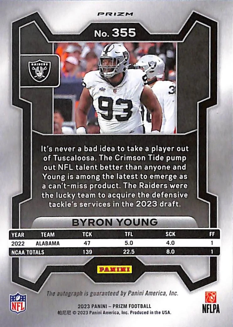 2023 Panini Prizm - Rookies Byron Young #355 Silver Prizm Autographs (AU, RC)