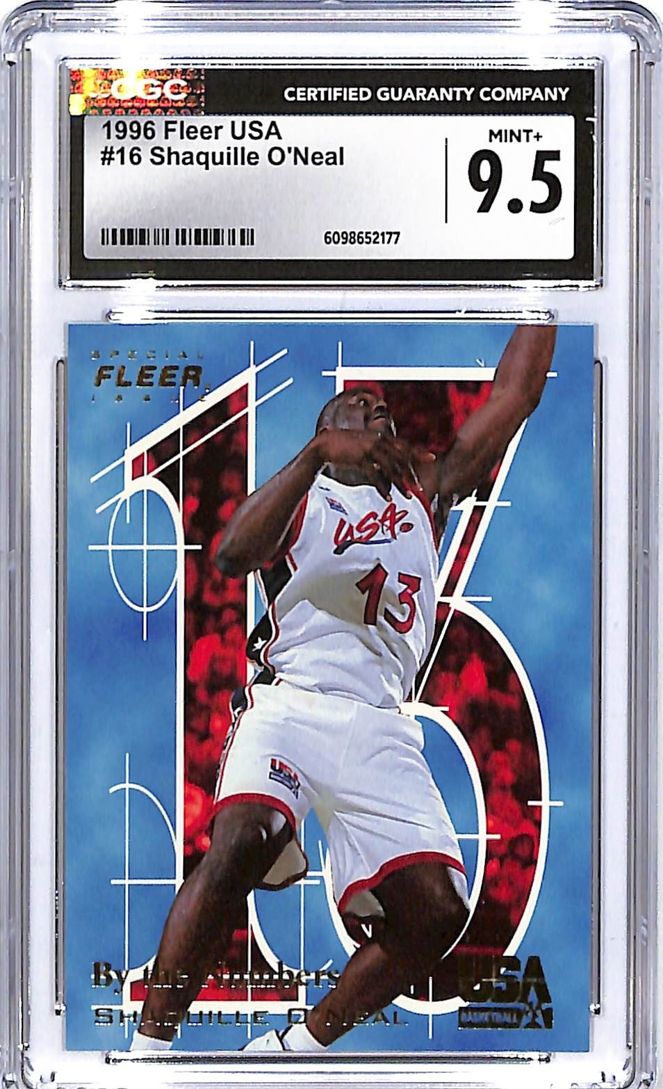 1996 Fleer USA Shaquille O'Neal #16 By The Numbers CGC 9.5