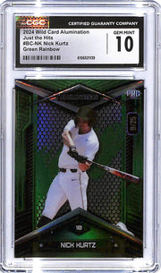 2024 Wild Card Alumination Nick Kurtz Rookie RC Green Rainbow /25 CGC 10