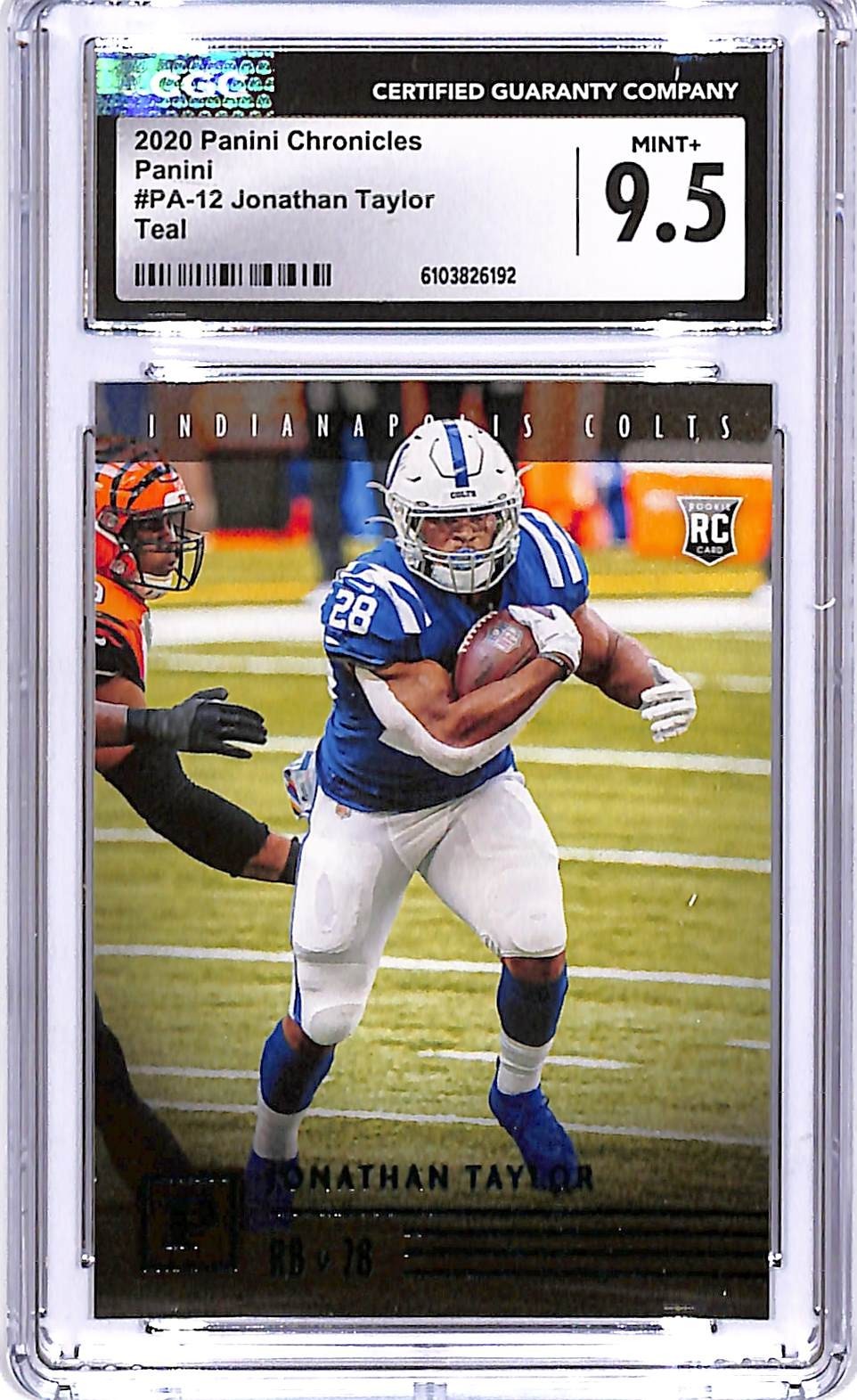 2020 Chronicles Jonathan Taylor Panini Rookie RC Teal #12 CGC 9.5 Colts