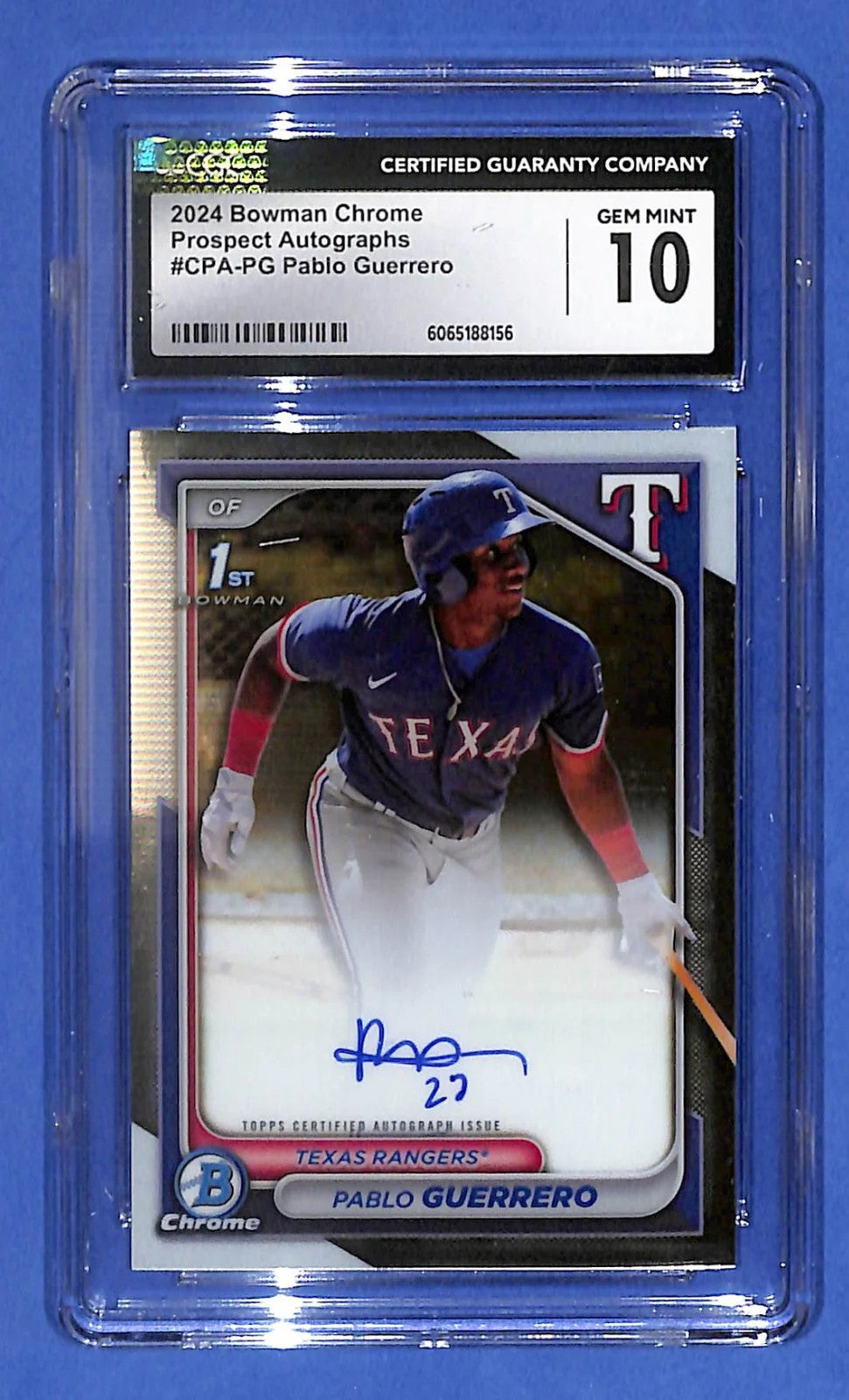2024 Bowman Chrome - Prospect Autographs Pablo Guerrero #CPA-PG (AU, RC) CGC 10