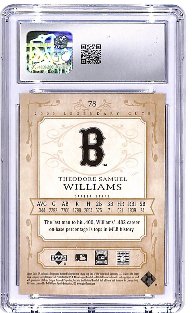 2005 SP Legendary Cuts Ted Williams #78 CGC 9.5 Red Sox