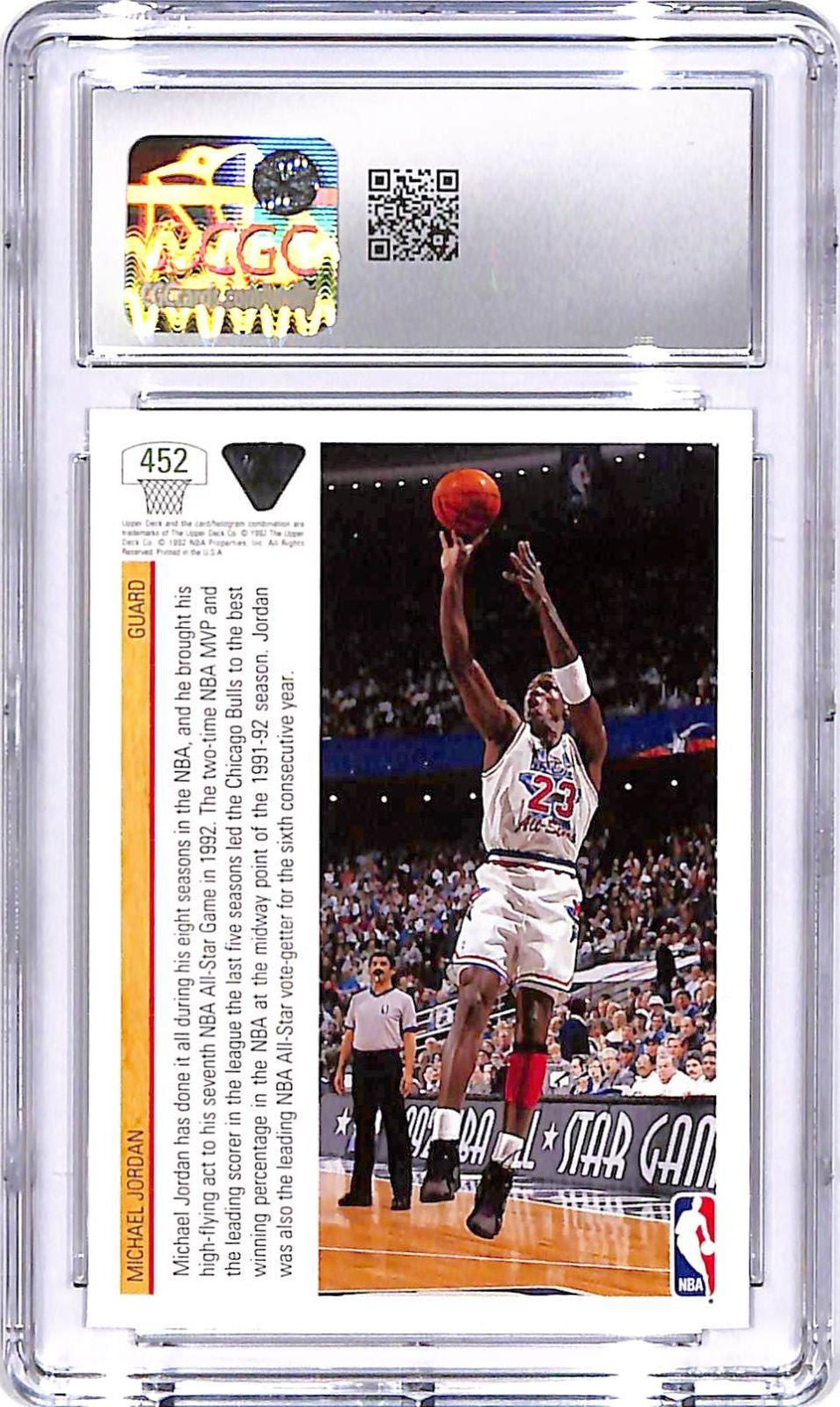 1991-92 Upper Deck Michael Jordan All Star #452 CGC 10 Bulls