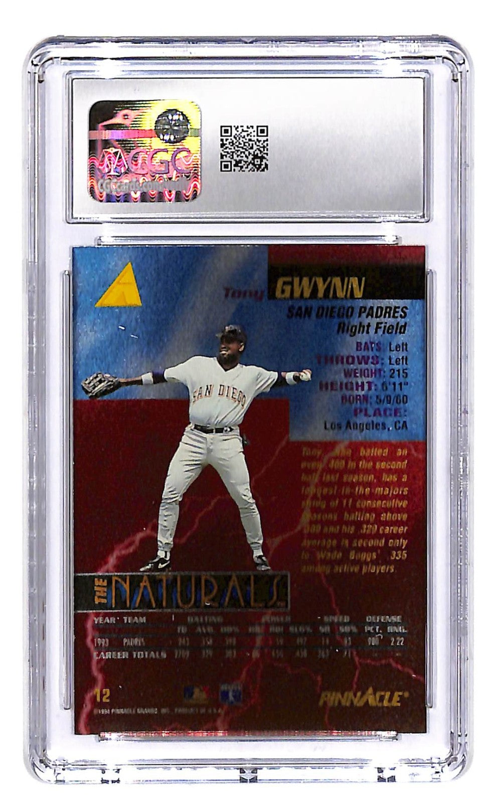 1994 Tony Gwynn Pinnacle The Naturals #12 CGC Mint Plus 9.5