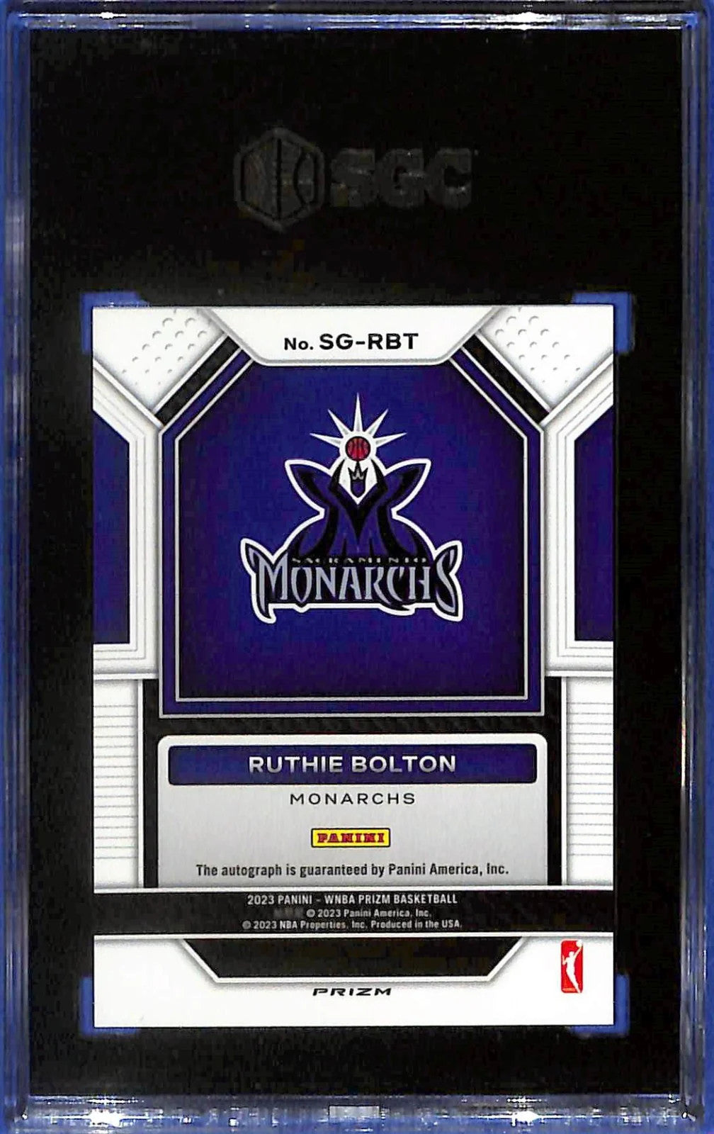 2023 Panini Prizm WNBA Signatures Ruthie Bolton #SG-RBT Silver Prizm (AU) SCG 10