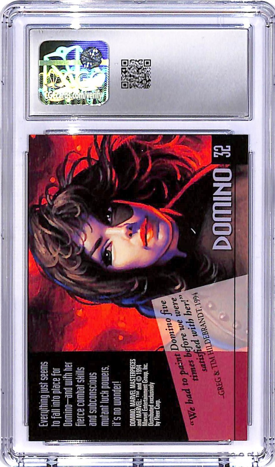 1994 Fleer Marvel Masterpieces Domino #32 CGC 10