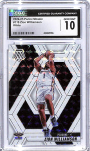2024-25 Mosaic Zion Williamson White /25 #119 CGC 10 Pelicans
