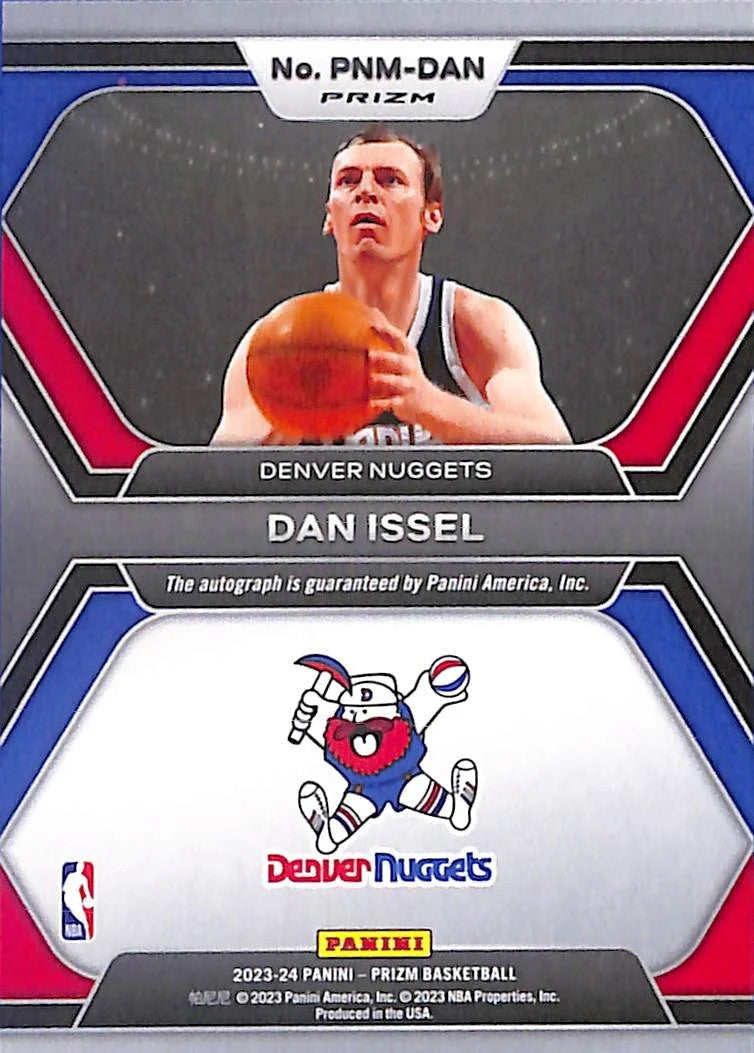 2023-24 Panini Prizm - Penmanship Dan Issel #PNM-DAN Silver Prizm (AU) Nuggets