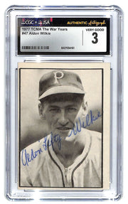 1977 TCMA Aldon Wilkie The War Years #47 Autograph CGC 3 - JSA Authentic Auto