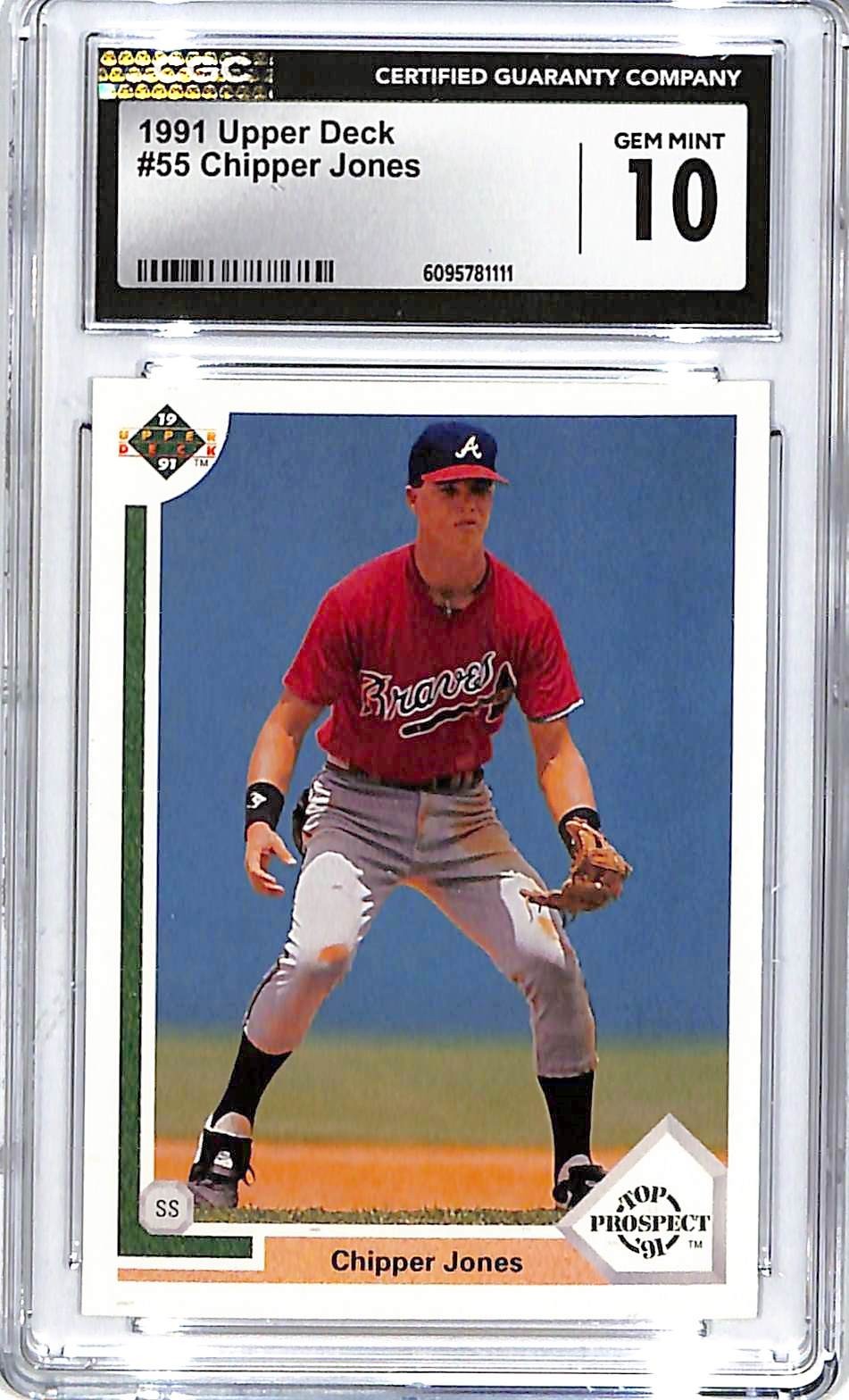 1991 Upper Deck Chipper Jones Rookie RC Top Prospect CGC 10 #55 Braves
