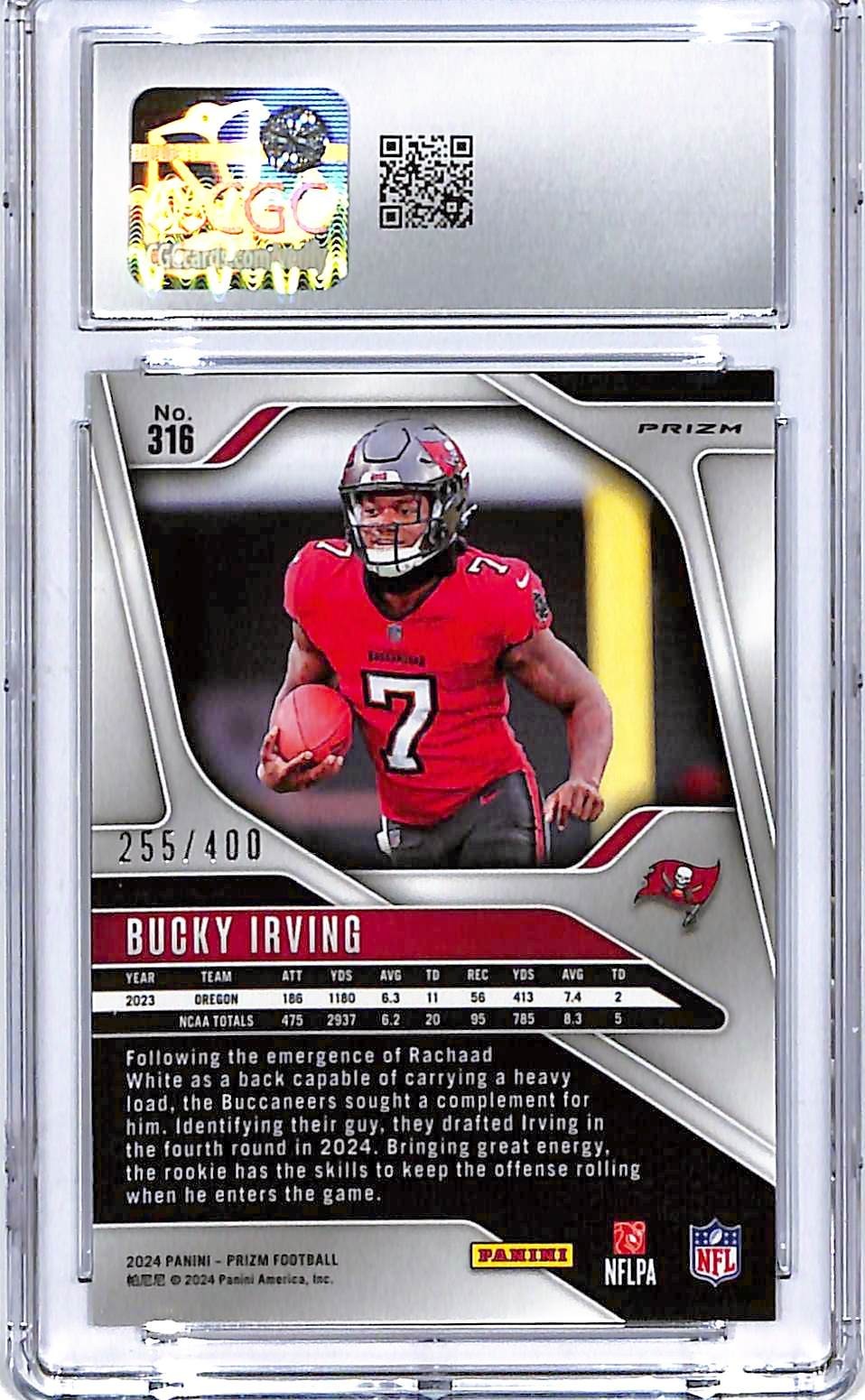 2024 Prizm Bucky Irving Rookie RC Pandora /400 #316 CGC 10 Buccaneers
