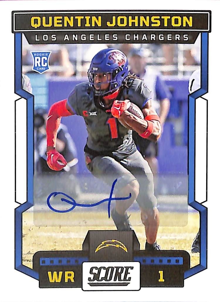 2023 Score Quentin Johnston Auto Autograph Rookie RC Chargers